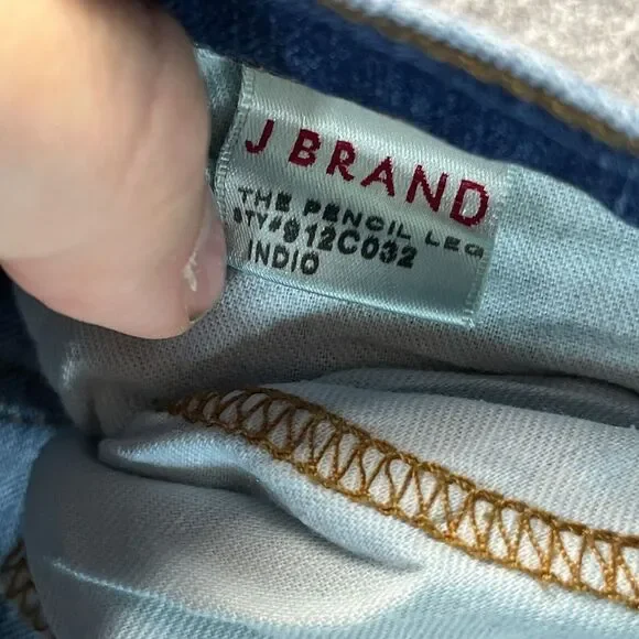 J Brand Jeans Women's‎ 27 Skinny Acid Wash Medium Blue Stretch Denim Low Rise - Picture 9 of 15